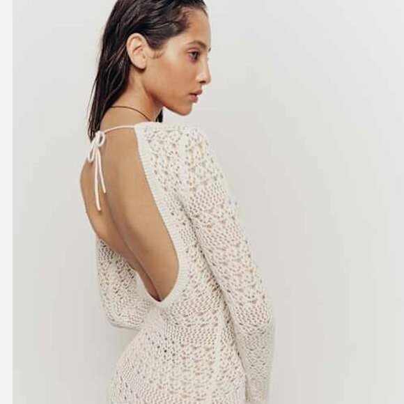 Reformation Castello Open Knit Dress, size XS - Picture 2 of 13